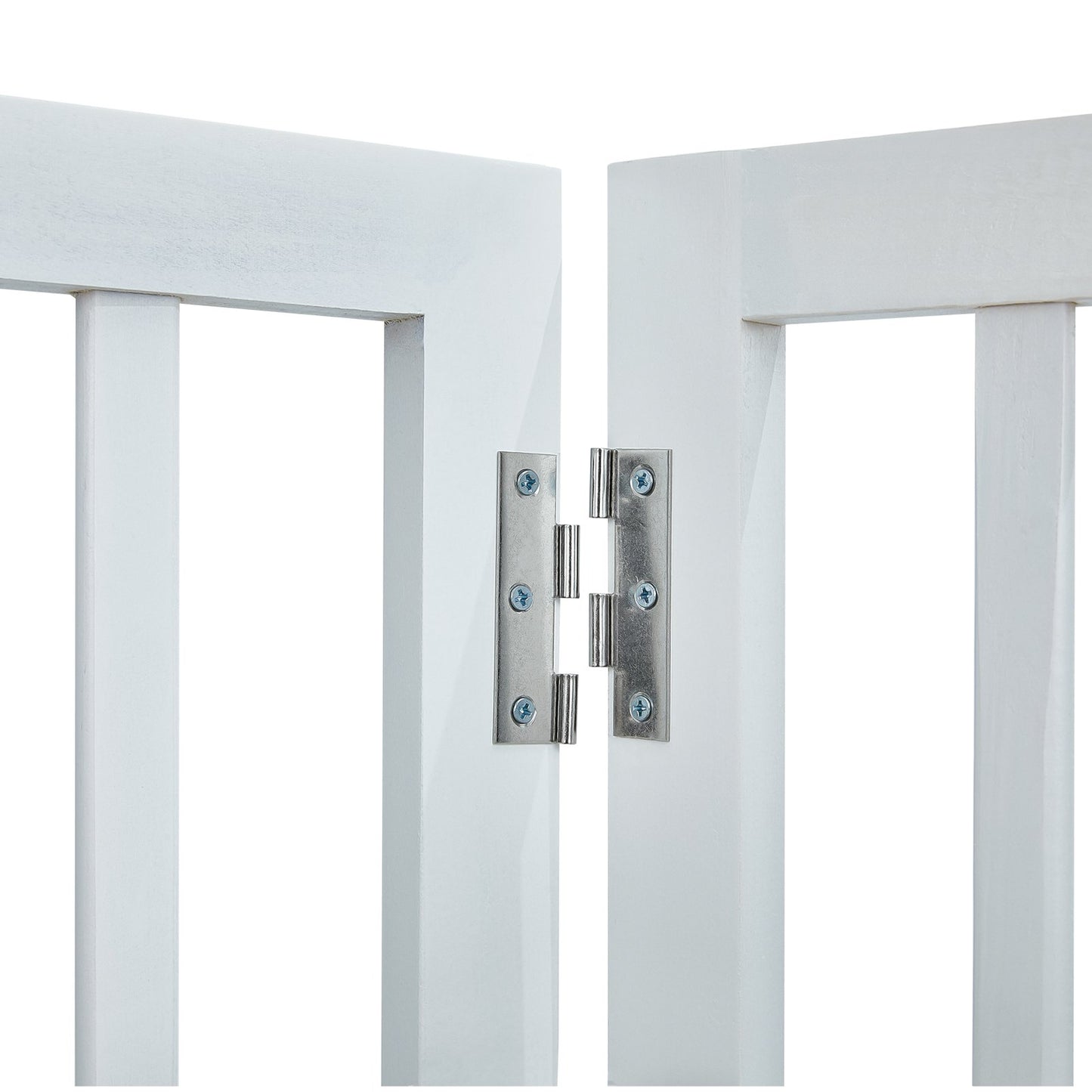 Fristående Dog Gate 24x60 tum Fristående Pet Gate Vikbar Vit