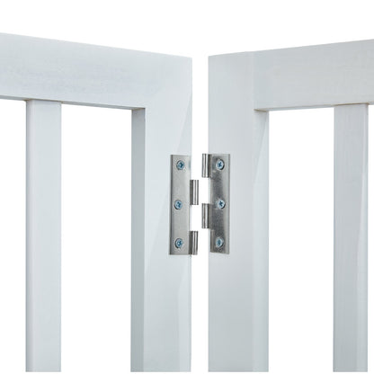 Fristående Dog Gate 24x60 tum Fristående Pet Gate Vikbar Vit