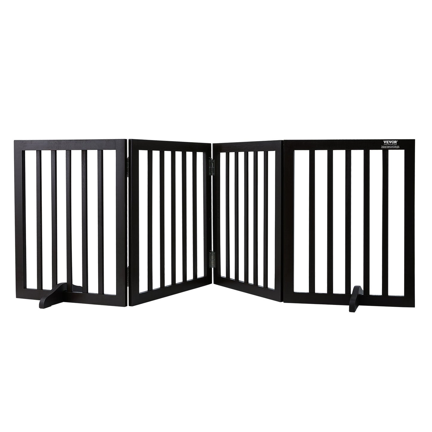 Freestanding Dog Gate 24x80.3 inch Freestanding Pet Gate Foldable Brown