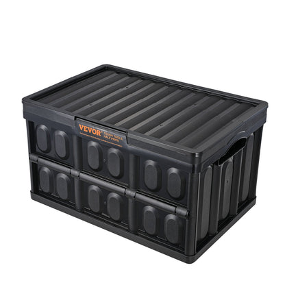 Hopfällbara förvaringskärl med lock, 45L 3-pack, hopfällbara plastlådor med handtag, stora tunga behållare för kläder, leksaker, böcker, mellanmål, skor och mathantering