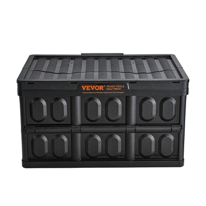 Hopfällbara förvaringskärl med lock, 45L 3-pack, hopfällbara plastlådor med handtag, stora tunga behållare för kläder, leksaker, böcker, mellanmål, skor och mathantering