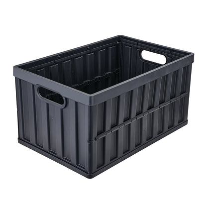 Hopfällbara förvaringskärl med lock, 65 L 3-pack, hopfällbara plastlådor med handtag, stora tunga behållare för kläder, leksaker, böcker, snacks, skor och mathantering