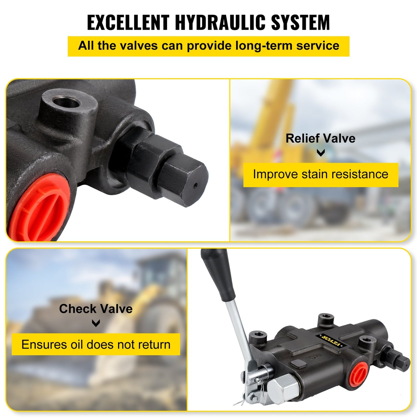 Hydraulisk riktningsstyrventil, 1 spole Hydraulisk spoleventil, 21 GPM hydraulisk lastventil, 3625 PSI riktningsstyrventil, hydraulventiler och kontroller för traktorer Lastare Tankar