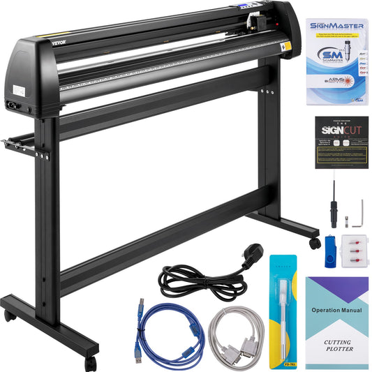 Vinyl Cutter Machine, 53" Vinyl Plotter, LCD Display Plotter Cutter, Tre justerbara Pinch Rollers Sign Cutting Plotter, Vinyl Cutter med SignCut och SignMaster programvara för design och skärning