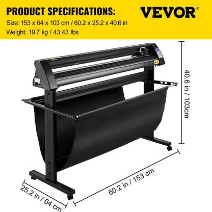 Vinyl cutter, 1350mm vinyl plotter, LED screen plotter cutter, semi-automatic built-in optical eye, compatible with SignCut software for Mac and Windows systems with stand