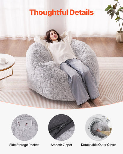 Bean Bag Sängstol Konvertibel från stol till lounge eller madrass Grå-Full