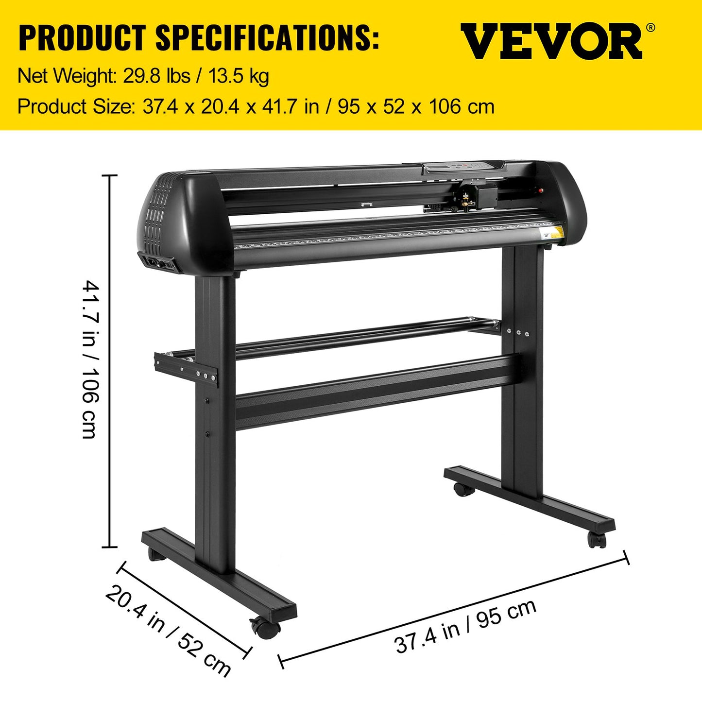 28-tums vinylskärmaskin Basic vinylplotterskärare med stativplotter Justerbar krafthastighetsskylttillverkning