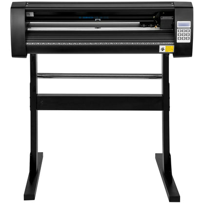 Vinyl Cutter 28 Inch Vinyl Cutter Machine 720mm Pappersmatning Vinyl Plotter Cutter Machine med robust golvstativ för att skära papper Svart