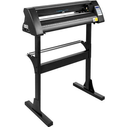 Vinyl Cutter 28 Inch Vinyl Cutter Machine 720mm Pappersmatning Vinyl Plotter Cutter Machine med robust golvstativ för att skära papper Svart
