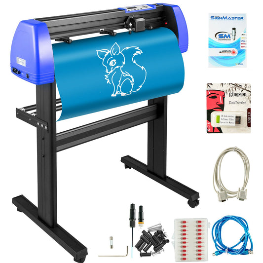 Vinyl Cutter 870 mm Vinyl Cutter Machine Maximal pappersmatning 34 tum Vinyl Plotter Cutter Machine med robust golvstativ justerbar kraft och hastighet för skylttillverkning Vinylplotter