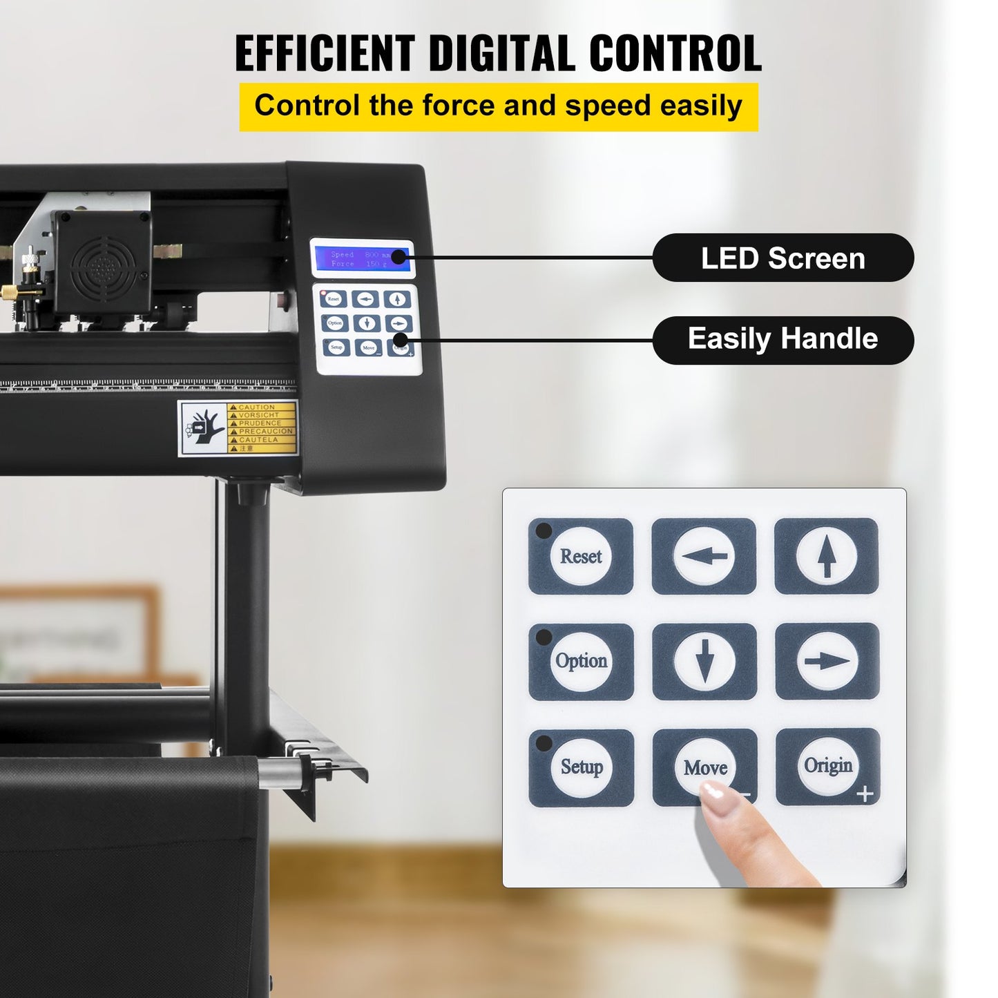 Vinyl cutter, 720mm vinyl plotter, LED screen plotter cutter, semi-automatic built-in optical eye, compatible with SignCut software for Mac and Windows systems with stand