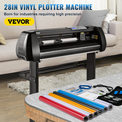Vinyl Cutter Machine, 28-tums skärplotter, Offline Cutting Machine Kit Mobile Bluetooth, Exakt rullaxel Hög precision justerbar hastighet och kraft, DIY SignMaster Software Blade för Windows