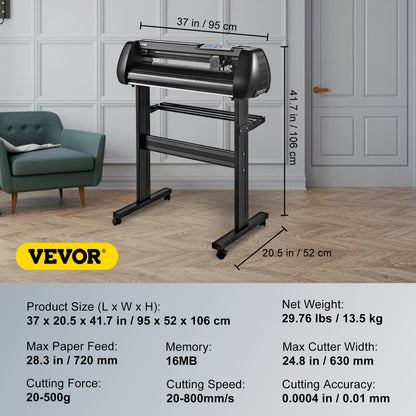 Vinyl Cutter Machine, 28-tums skärplotter, Offline Cutting Machine Kit Mobile Bluetooth, Exakt rullaxel Hög precision justerbar hastighet och kraft, DIY SignMaster Software Blade för Windows