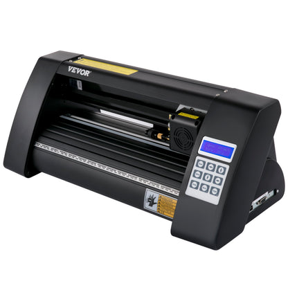 Vinylskärare, 375 mm vinylplotter, LED-skärmplotterskärare, halvautomatisk inbyggt optiskt öga för exakt styrning, kompatibel med SignMaster-programvaran för Windows System Desktop Design