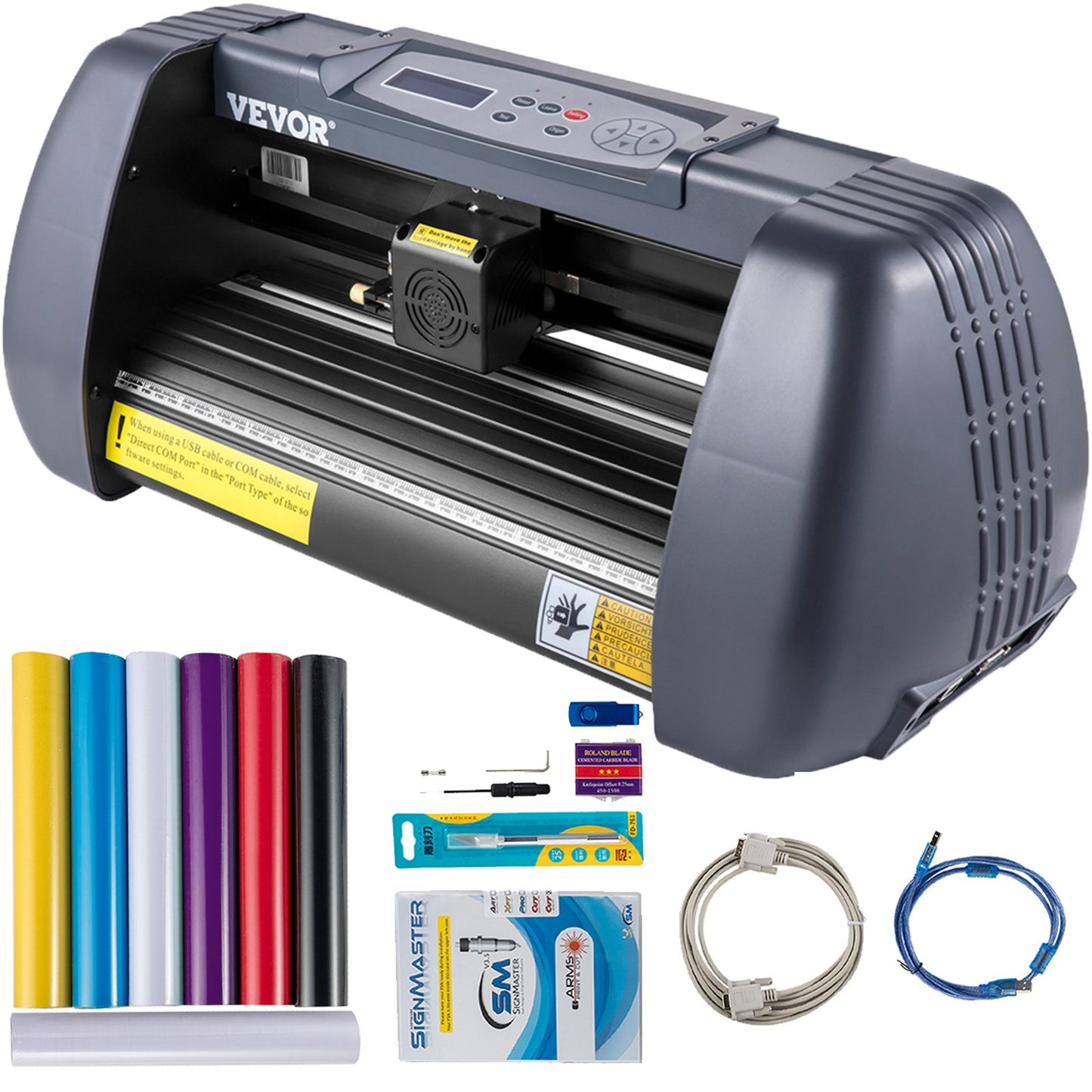 Vinylskärmaskin, 375 mm vinylskrivare, maximal pappersmatning 14 tums plotterskrivare med justerbar kraft och hastighet Vinylskärmaskin för skylttillverkning Vinylplotterskärmaskin