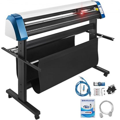 Vinyl Cutter 53 Inch Vinyl Cutter Machine Semi-Automatic DIY Vinyl Printer Cutter Machine Manual Positioning Sign Cutting with Floor Stand Signmaster Software
