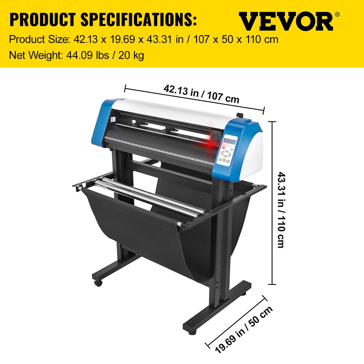 34-tums halvautomatisk Contour Vinyl Cutter Plotter Manuell positionering