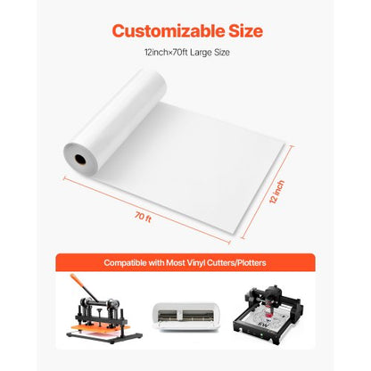 Heat Transfer Vinyl HTV Iron-On Vinyl Roll 304.8 x 21336 mm Glossy White | EU