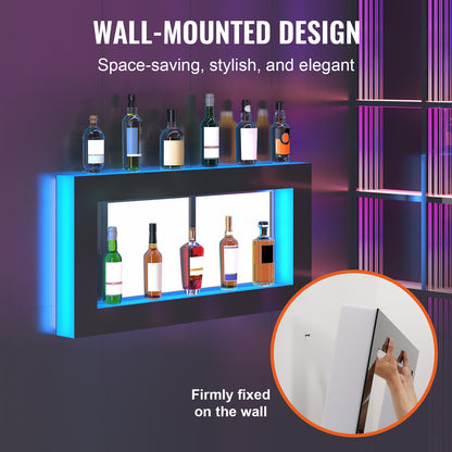 LED-upplyst spritflaska Display Bar Hylla RF & App Control 48 tum