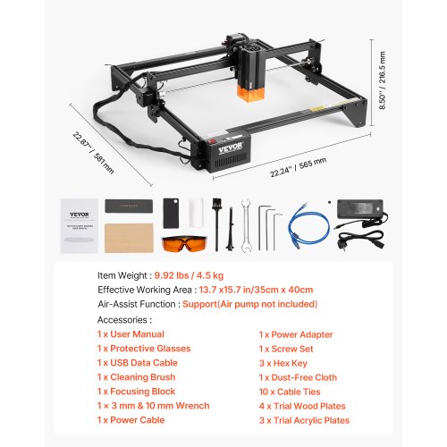 Lasergravör Lasergraveringsmaskin 20W Komprimerad Punkt Ögonskydd |  EU