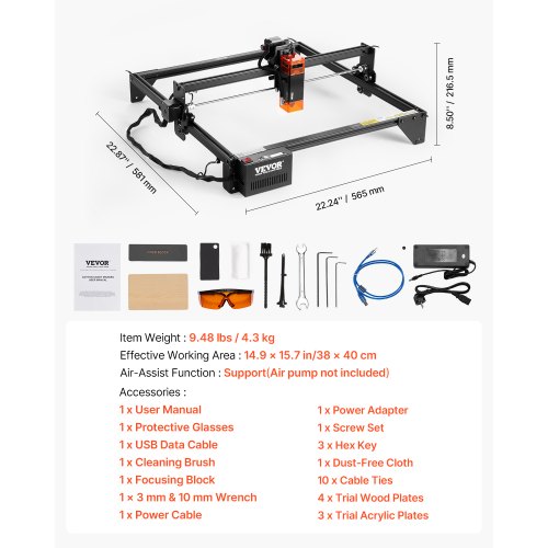 Lasergravör Lasergraveringsmaskin 5W Komprimerad Punkt Ögonskydd |  EU