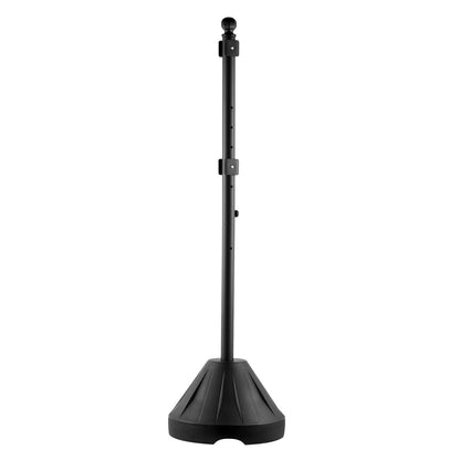 Cast Iron Sign Post 5 Foot Portable U Channel Sign Stand with Wheels Black