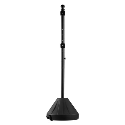 Cast Iron Sign Post 5 Foot Portable U Channel Sign Stand with Wheels Black