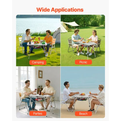 Foldable Portable Camping Table Aluminum Outdoor Picnic Table Mesh Storage | EU
