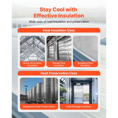 Dubbelreflekterande isoleringsrulle, operforerad vävd strålningsbarriär, 0,15 mm 38,1 m x 1,22 m, Dubbelsidig aluminiumfolie värmereflekterande sköld, Värmeisoleringsrulle för fönstertak |  EU