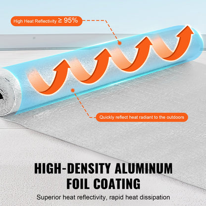Double Reflective Insulation Roll Foam Core Radiant Barrier 48 inch x 10 feet
