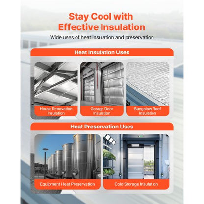 Reflekterande Isoleringsrulle, Dubbelskiktad Luftbubblor Strålningsbarriär, 6mm 30,48 mx 1,22 m, Aluminiumfolie Vit PE-Film Värmereflekterande Sköld, Värmeisoleringsrulle för Garageport Fönster Husbilstak |  EU