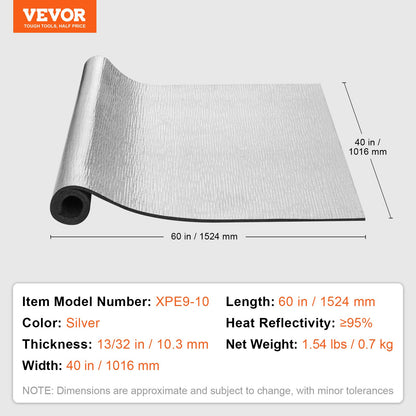 Isoleringsrulle Aluminiumfolie XPE Foam Core Radiant Barrier 40 tum x 5 fot