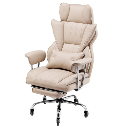 Executive Office Chair High Back Stol Fotstöd & avtagbara armstöd Brun