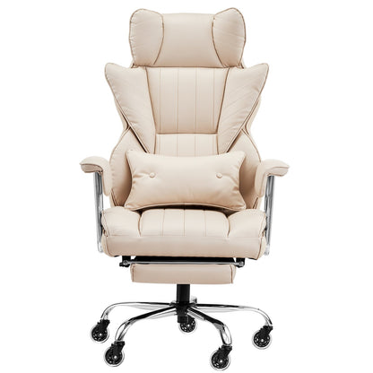 Executive Office Chair High Back Stol Fotstöd & avtagbara armstöd Brun