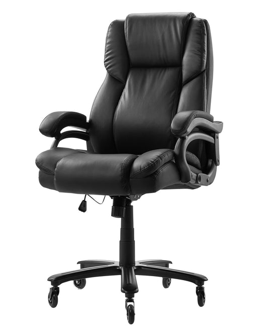 Executive Chair High Back Office Stol Knob-Control Svankstöd Svart