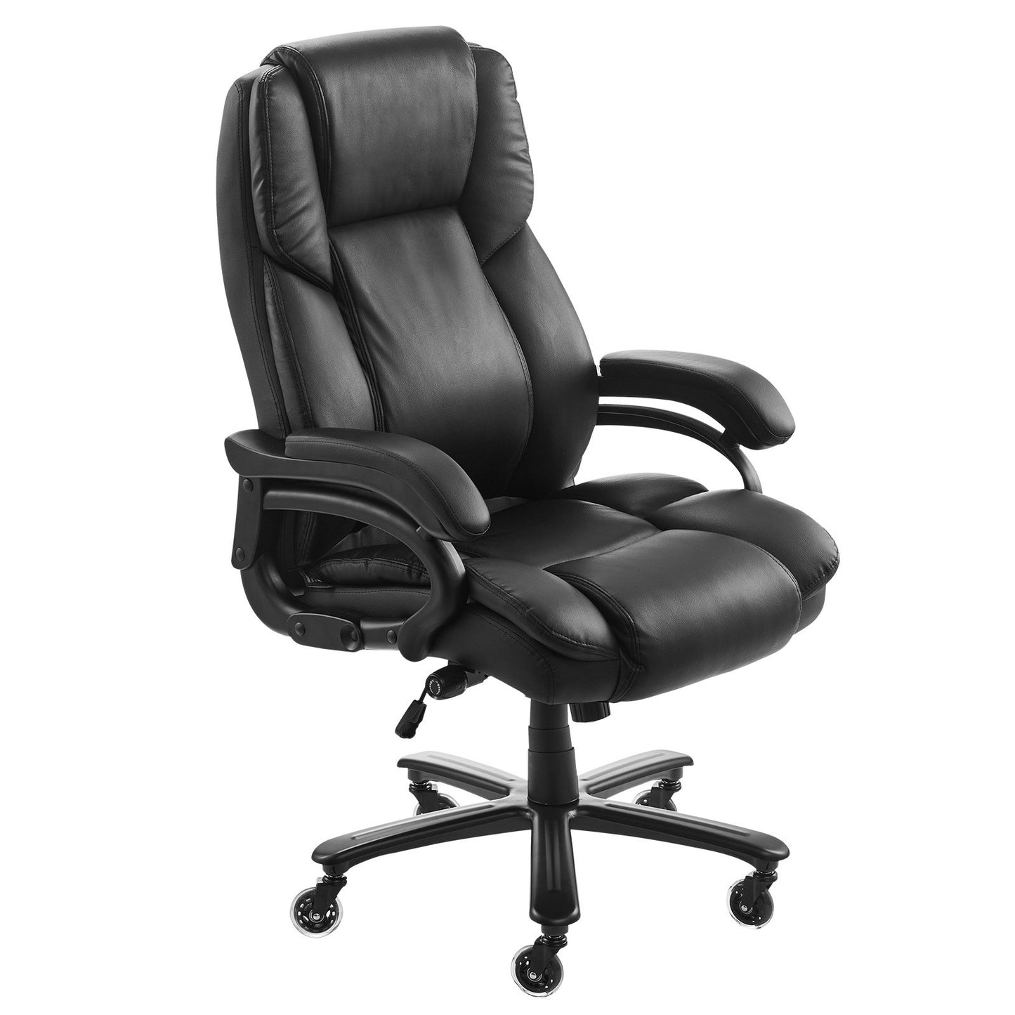 Executive Chair High Back Office Stol Knob-Control Svankstöd Svart