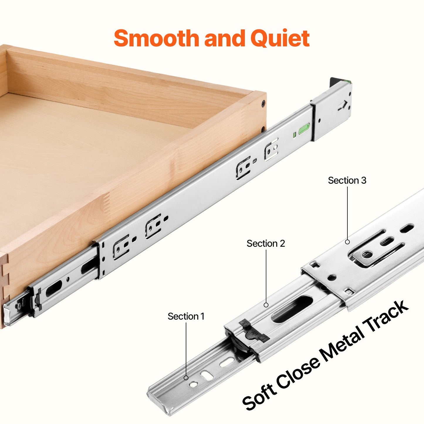 Pull Out Cabinet Organizer Soft Close Slideout Shelf Wooden Drawer 14"Wx21"D