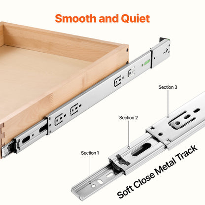 Pull Out Cabinet Organizer Soft Close Slideout Shelf Wooden Drawer 14"Wx21"D