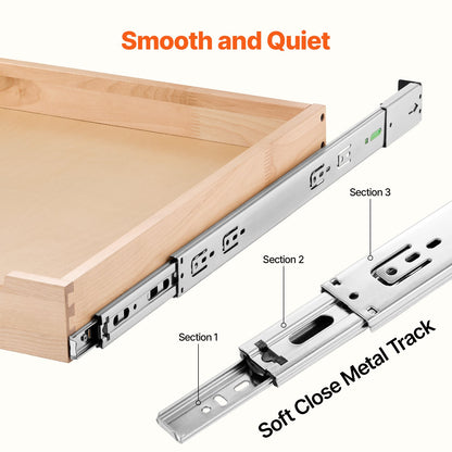 Pull Out Cabinet Organizer Soft Close Slideout Shelf Wooden Box 20"Wx21"D