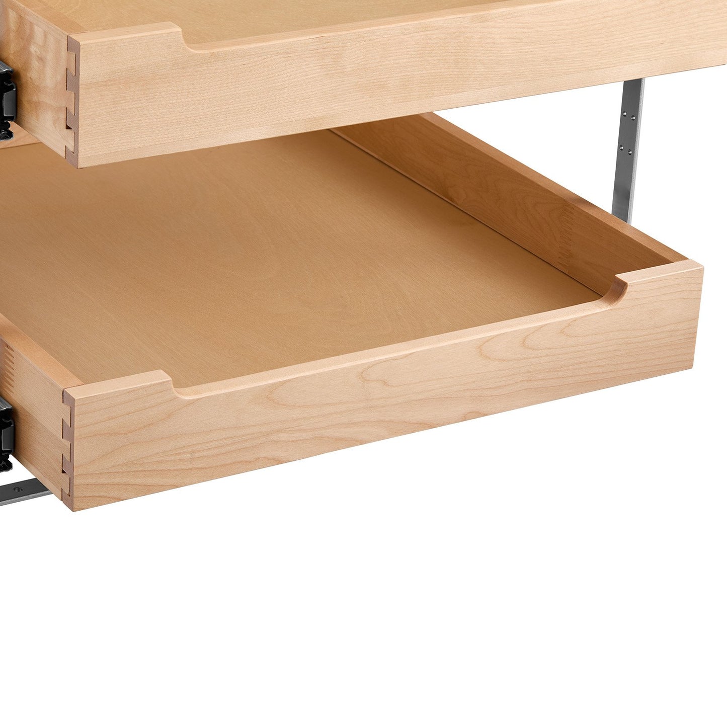 2-Tier Pull-Out Cabinet Organizer Soft Close Wooden Drawer 20"W x 21"D