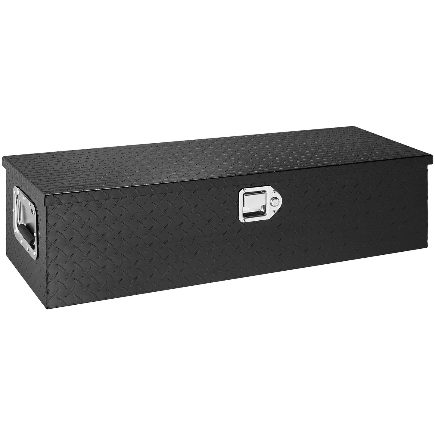 Heavy Duty Aluminum Truck Bed, Diamond Plate Tool Box with Side Handles and Locking Keys, Storage Tool Box, Storage Box for Pickup Truck, Truck Bed, RV, Trailer, 39"x13"x10", Black