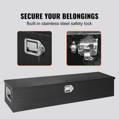 48"x15"x15" Heavy Duty Aluminium Bar Slitbana Verktygslåda för Pick Up Truck Bed