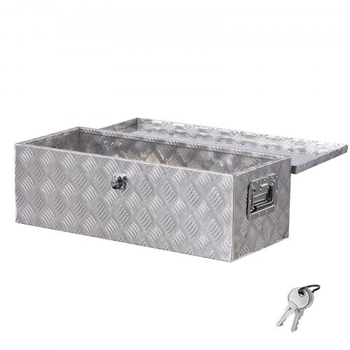 Werkzeugkasten in hochbelastbarer Aluminium-Ladefläche für Pickup/Wohnmobil, silberfarben