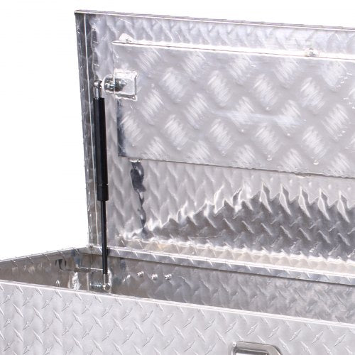 112 cm x 33 cm x 33 cm Robust verktygslåda i aluminium för lastbilsflak, pickup/husbil, silverfärgad