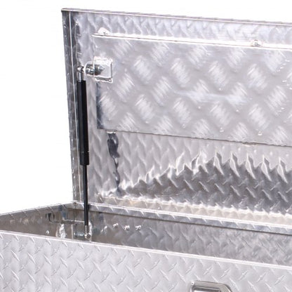 112 cm x 33 cm x 33 cm Robust verktygslåda i aluminium för lastbilsflak, pickup/husbil, silverfärgad