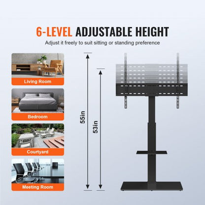 TV Stand Mount Swivel Universal TV Stand for 32-85 Inch TVs Adjustable Height