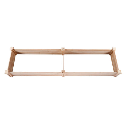 Upphöjd trädgårdssäng, 7,9 x 2 x 0,8 fot planteringslådor i trä, planteringslådor utomhus med öppen bas, för odling av blommor/grönsaker/örter på bakgård/trädgård/uteplats/balkong, Burlywood