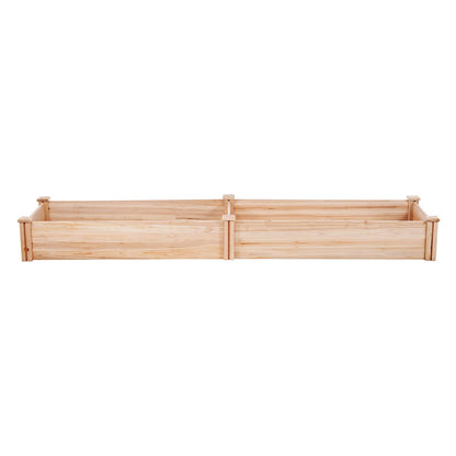 Upphöjd trädgårdssäng, 7,9 x 2 x 0,8 fot planteringslådor i trä, planteringslådor utomhus med öppen bas, för odling av blommor/grönsaker/örter på bakgård/trädgård/uteplats/balkong, Burlywood