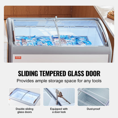 362 L kommerzielle Glasvitrine für Eiscreme-Gefrierschrank