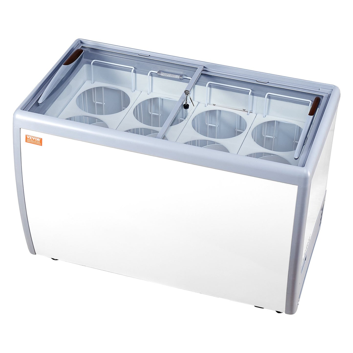 370 L kommerzielle Glasvitrine für Eiscreme-Gefrierschrank